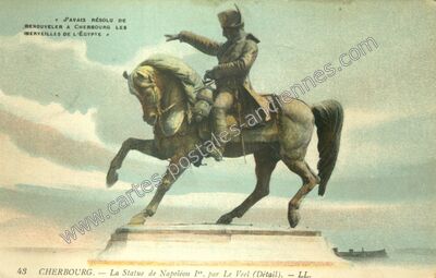 Carte postale ancienne La Statue de Napoléon Ier. par Le Veel (Détail) — Cherbourg (Manche)