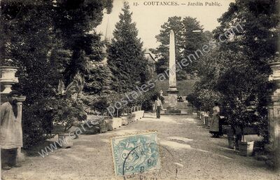 Carte postale ancienne Jardin Public — Coutances (Manche)
