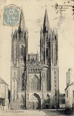 Carte postale ancienne La Cathédrale — Coutances (Manche)