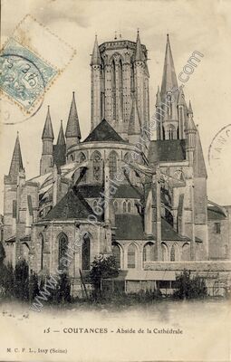 Carte postale ancienne Abside de la Cathédrale — Coutances (Manche)