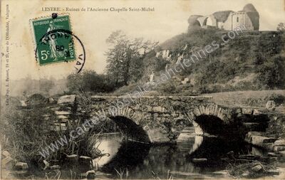 Carte postale ancienne Ruines de l'Ancienne Chapelle Saint-Michel — Lestre (Manche)