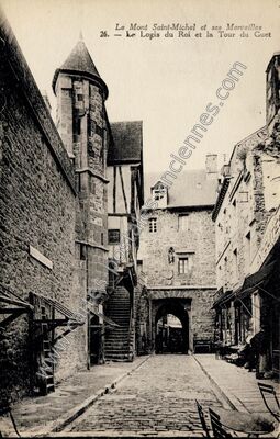 Carte postale ancienne Le Logis du Roi et la Tour du Guet — Le Mont-Saint-Michel (Manche)