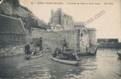 Carte postale ancienne L'Entrée du Mont à Maré haute — Le Mont-Saint-Michel (Manche)