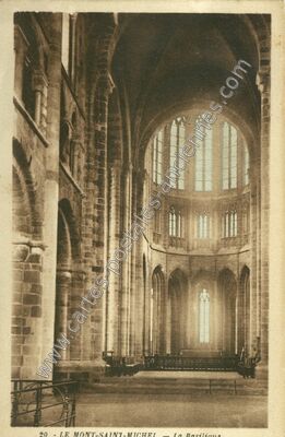 Carte postale ancienne La Basilique — Le Mont-Saint-Michel (Manche)