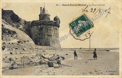 Carte postale ancienne La Tour Gabriel — Le Mont-Saint-Michel (Manche)