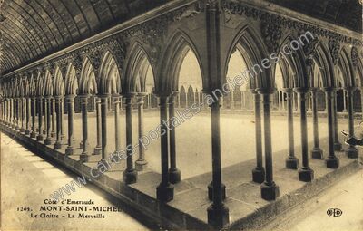 Carte postale ancienne Le Cloitre - La Merveille — Le Mont-Saint-Michel (Manche)