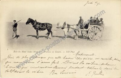 Carte postale ancienne Voiture de Genets — Le Mont-Saint-Michel (Manche)