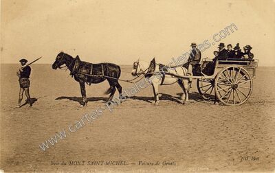 Carte postale ancienne Baie du Mont Saint-Michel. - Voiture de Genets — Le Mont-Saint-Michel (Manche)