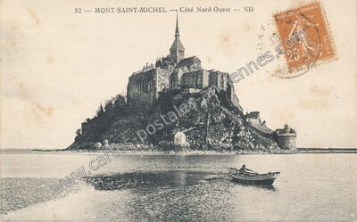 Carte postale ancienne Côté Nord-Ouest — Le Mont-Saint-Michel (Manche)