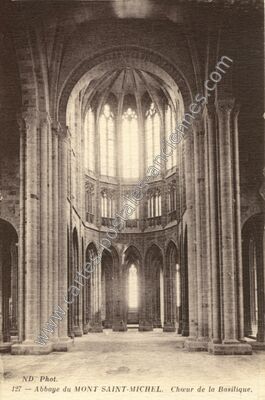Carte postale ancienne Abbaye du Mont Saint-Michel. Chœur de la Basilique — Le Mont-Saint-Michel (Manche)