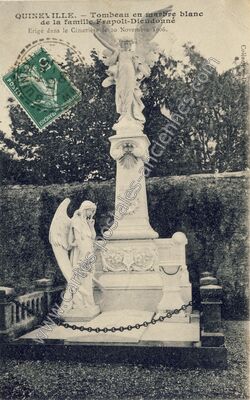 Carte postale ancienne Tombeau en marbre blanc de la famille Frapoli-Dieudonné — Quinéville (Manche)