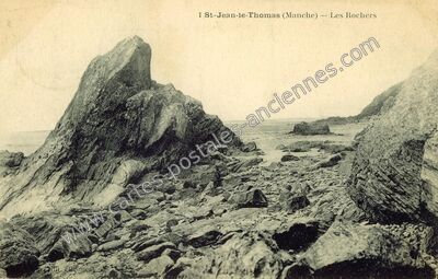 Carte postale ancienne Les Rochers — Saint-Jean-le-Thomas (Manche)
