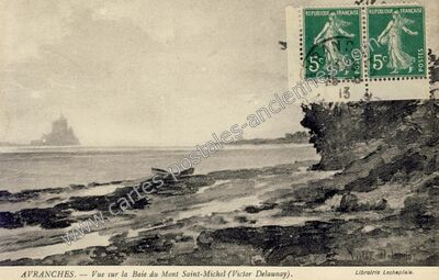 Carte postale ancienne Vue sur la Baie du Mont Saint-Michel — Avranches (Manche)