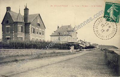 Carte postale ancienne La Villa « St-Jean ». et le Casino — Jullouville (Manche)