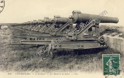 Carte postale ancienne L'Arsenal. — La Batterie de Salut — Cherbourg (Manche)