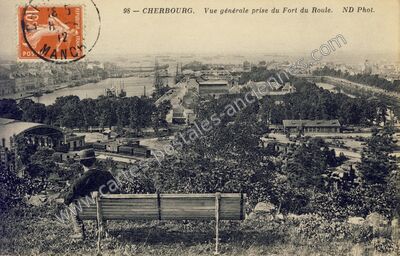 Carte postale ancienne Vue générale prise du Fort du Roule — Cherbourg (Manche)
