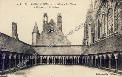 Carte postale ancienne Abbaye - Le Cloitre — Le Mont-Saint-Michel (Manche)