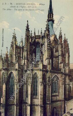 Carte postale ancienne Abbaye - Abside de l'Eglise, XVe siècle — Le Mont-Saint-Michel (Manche)