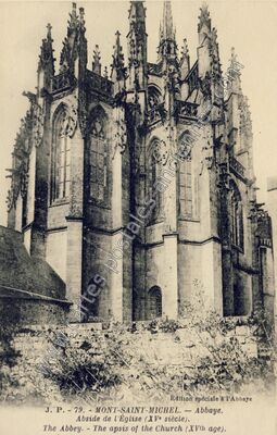 Carte postale ancienne Abbaye. Abside de l'Église (XVo siècle) — Le Mont-Saint-Michel (Manche)