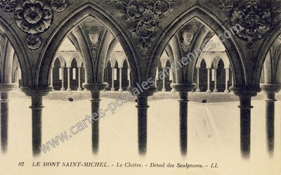 Carte postale ancienne Le Cloître. - Détail des Sculptures — Le Mont-Saint-Michel (Manche)
