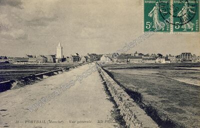 Carte postale ancienne Vue générale — Portbail (Manche)