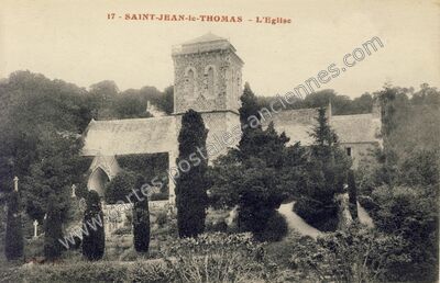 Carte postale ancienne L'Eglise — Saint-Jean-le-Thomas (Manche)