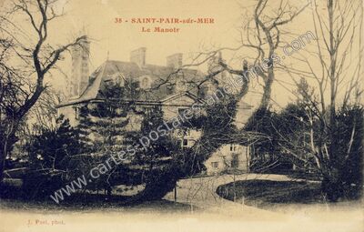 Carte postale ancienne Le Manoir — Saint-Pair-sur-Mer (Manche)