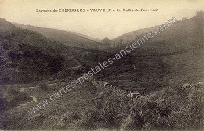 Carte postale ancienne Vallee de Beaumont — Vauville (Manche)