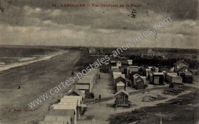 Carte postale ancienne Vue Générale de la Plage — Carolles (Manche)