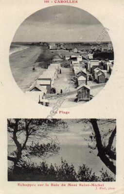Carte postale ancienne La Plage — Carolles (Manche)