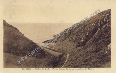 Carte postale ancienne Vallée du Lude - Petite Suisse de la baie du Mont St-Michel — Carolles (Manche)