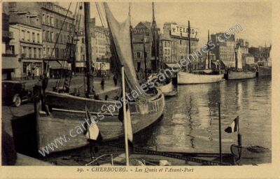 Carte postale ancienne Les Quais et l'Avant-Port — Cherbourg (Manche)