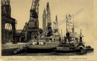 Carte postale ancienne La Nouvelle Gare Maritime — Cherbourg (Manche)