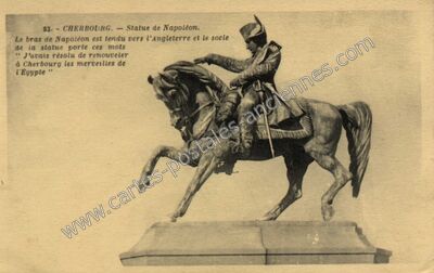 Carte postale ancienne Statue de Napoléon — Cherbourg (Manche)