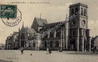 Carte postale ancienne Église de la Trinité — Cherbourg (Manche)