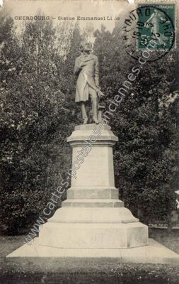 Carte postale ancienne Statue Emmanuel Li .is — Cherbourg (Manche)