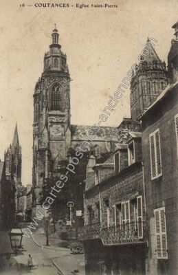 Carte postale ancienne Eglise Saint-Pierre — Coutances (Manche)