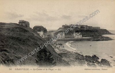 Carte postale ancienne Le Casino et la Plage — Granville (Manche)