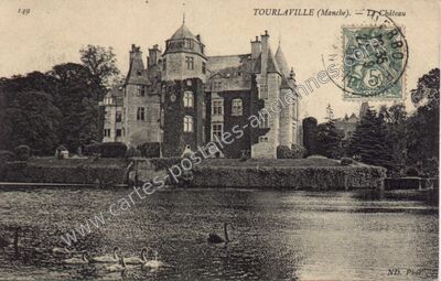 Carte postale ancienne Le Château — Tourlaville (Manche)