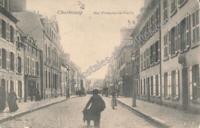 Carte postale ancienne Rue François-la-Vieille — Cherbourg (Manche)