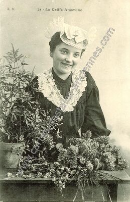 Carte postale ancienne Coiffe Angevine — Non Localisée (Maine-et-Loire)