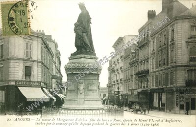 Carte postale ancienne La statue de Marguerite d'Anjou, fille du bon roi René, épouse de Henri VI — Angers (Maine-et-Loire)