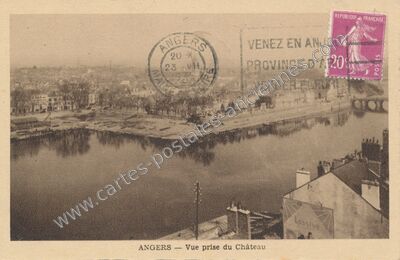 Carte postale ancienne Vue prise du Château — Angers (Maine-et-Loire)