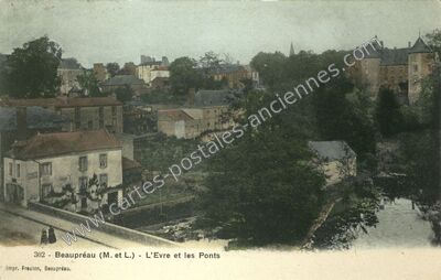 Carte postale ancienne L'Evre et les Ponts — Beaupréau (Maine-et-Loire)