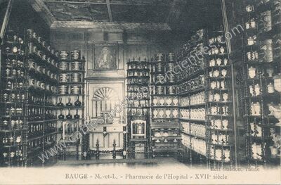 Carte postale ancienne Pharmacie de l'Hôpital - XVIIe siècle — Baugé (Maine-et-Loire)