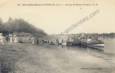 Carte postale ancienne Bouchemaine et la Pointe - Arrivée du Bateau d'Angers — Bouchemaine (Maine-et-Loire)