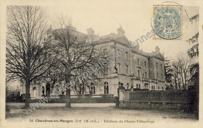 Carte postale ancienne Château du Plessis-Villoutreys — Chaudron-en-Mauges (Maine-et-Loire)