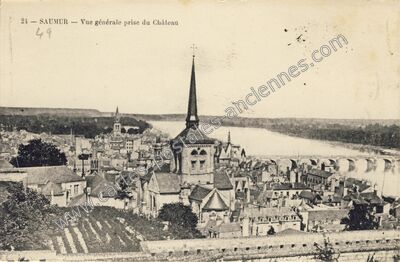 Carte postale ancienne Vue générale prise du Château — Saumur (Maine-et-Loire)