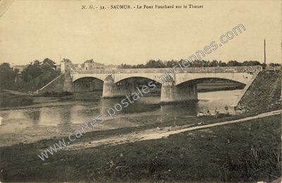 Carte postale ancienne Le Pont Fouchard sur le Thouet — Saumur (Maine-et-Loire)