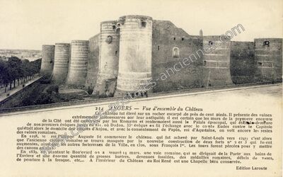 Carte postale ancienne Vue d'ensemble du Château — Angers (Maine-et-Loire)